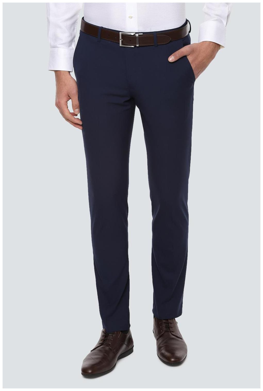 

Louis Philippe Men Solid Slim Fit Formal Trouser - Blue
