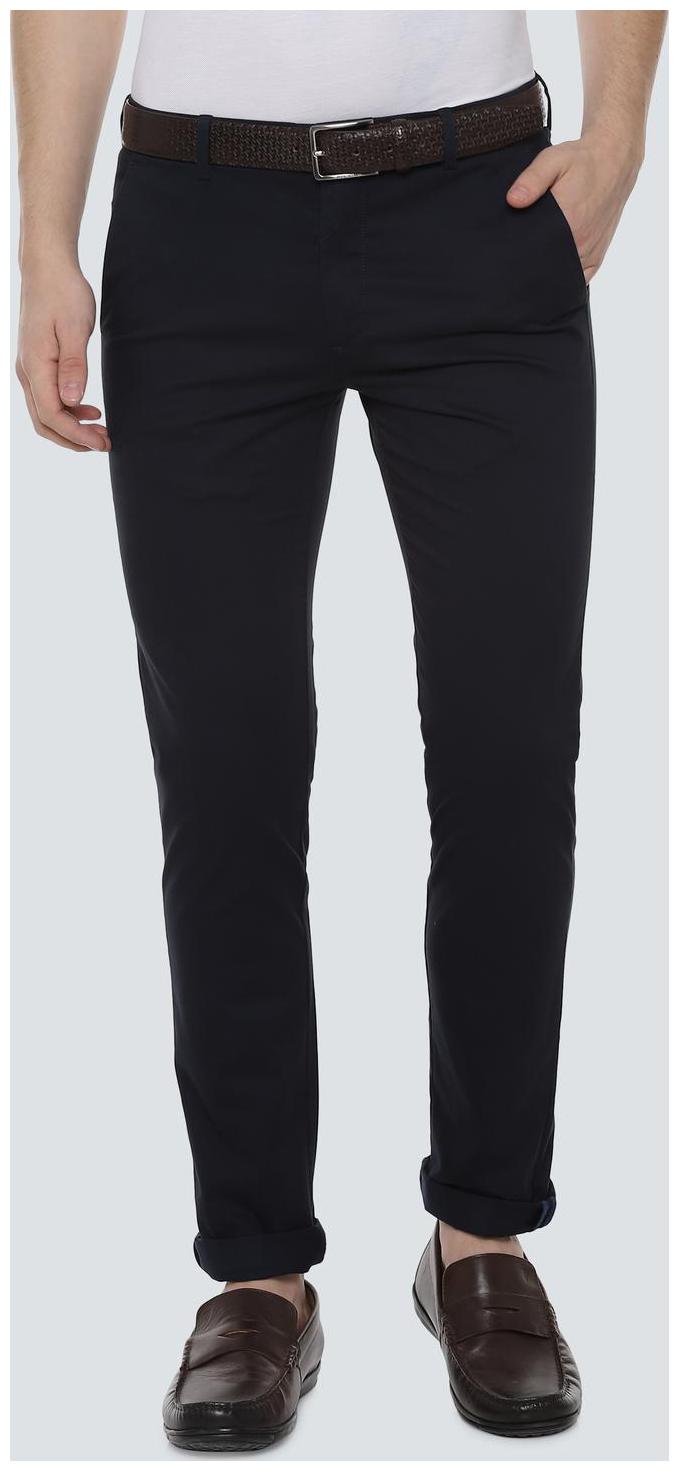 

Louis Philippe Men Blue Solid Slim fit Regular trousers