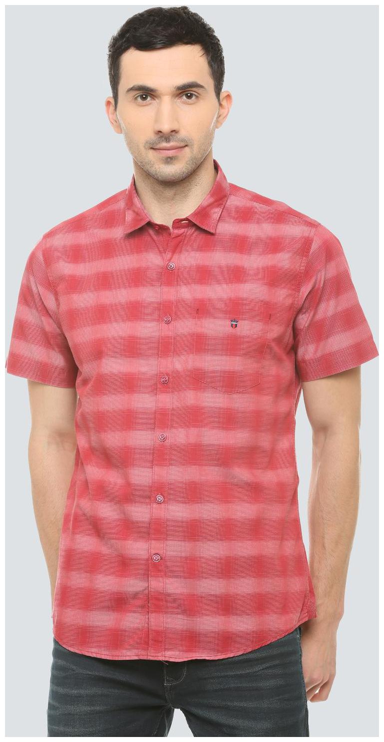 

Louis Philippe Men Red Checked Slim Fit Casual Shirt