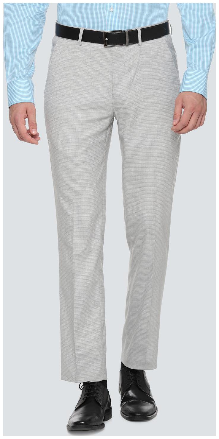 

Louis Philippe Men Textured Slim Fit Formal Trouser - Grey