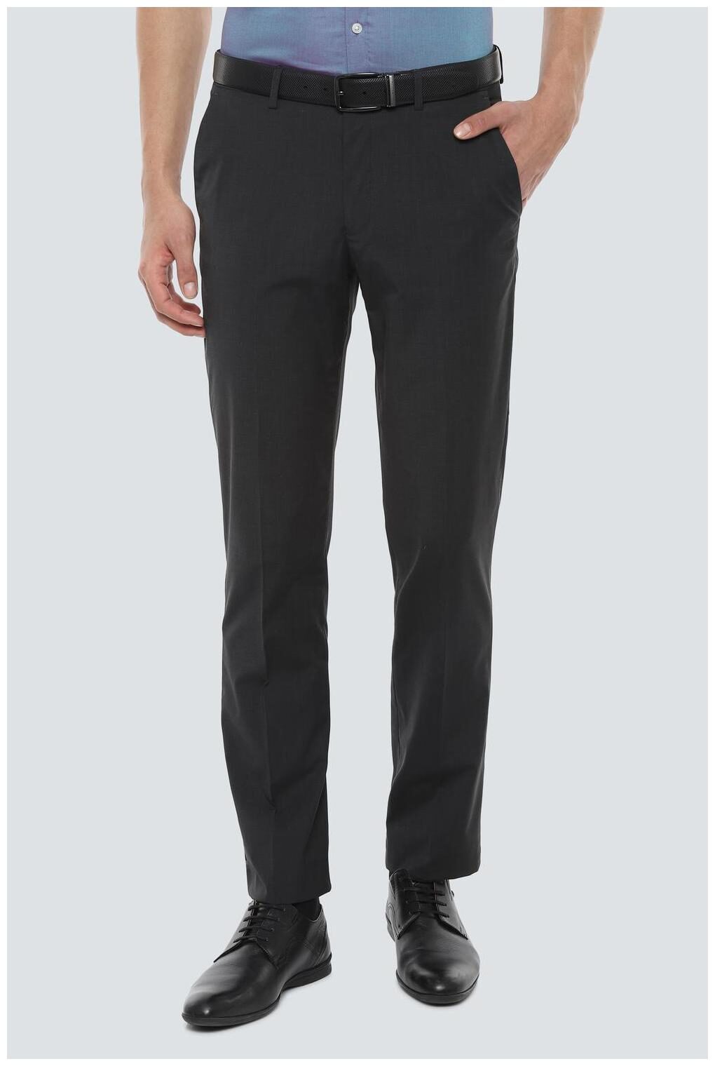 

Louis Philippe Men Black Checked Slim fit Regular trousers