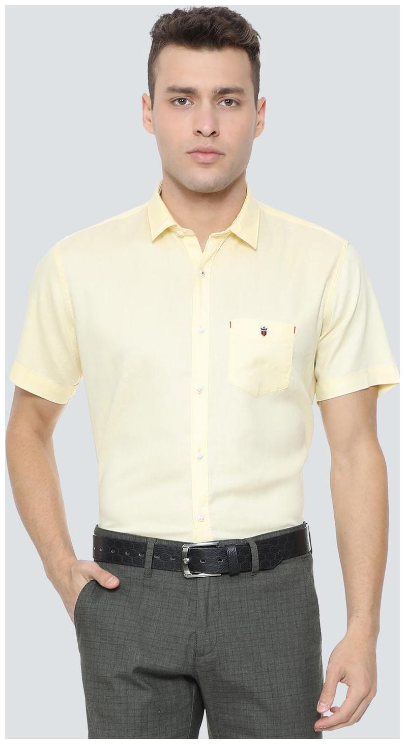 

Louis Philippe Men Yellow Solid Slim Fit Casual Shirt