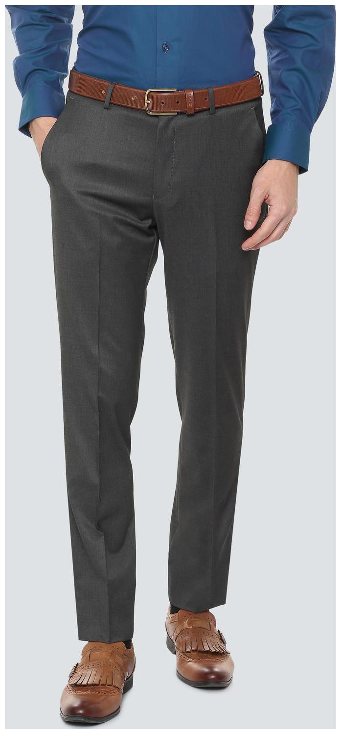 

Louis Philippe Men Solid Slim Fit Formal Trouser - Grey