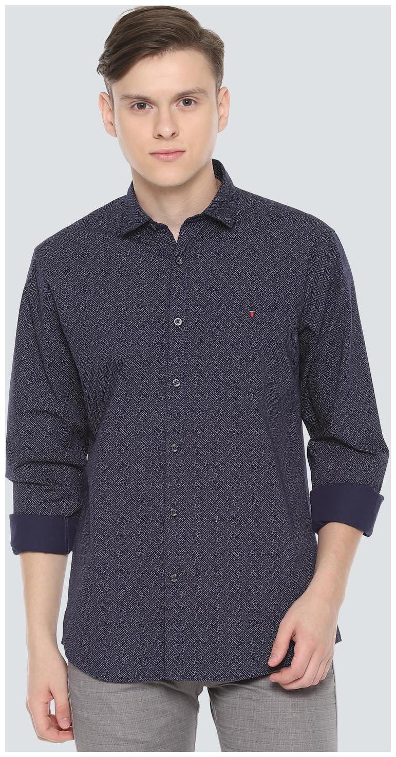 

Louis Philippe Men Blue Printed Slim Fit Casual Shirt