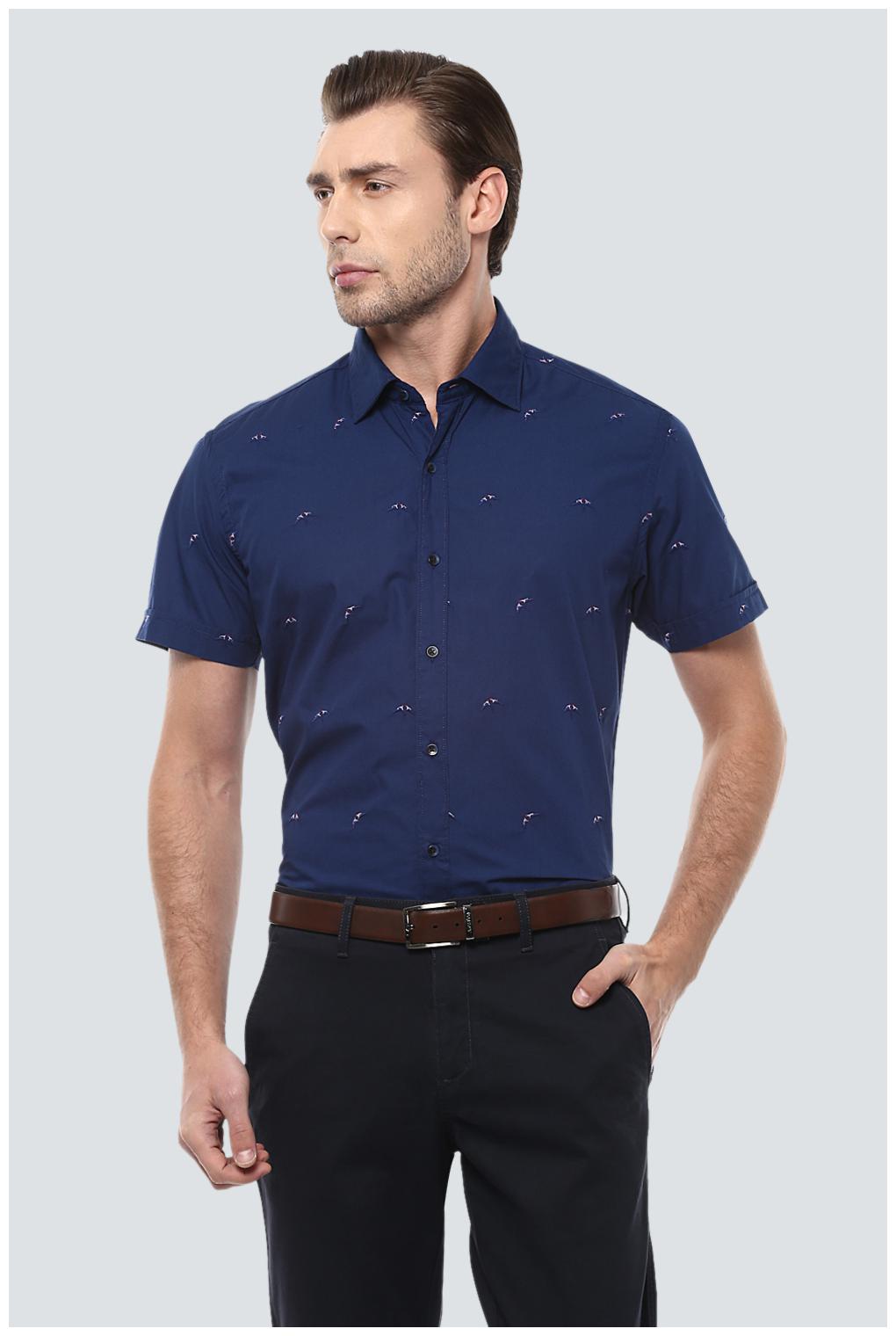 

Louis Philippe Men Blue Printed Slim Fit Casual Shirt