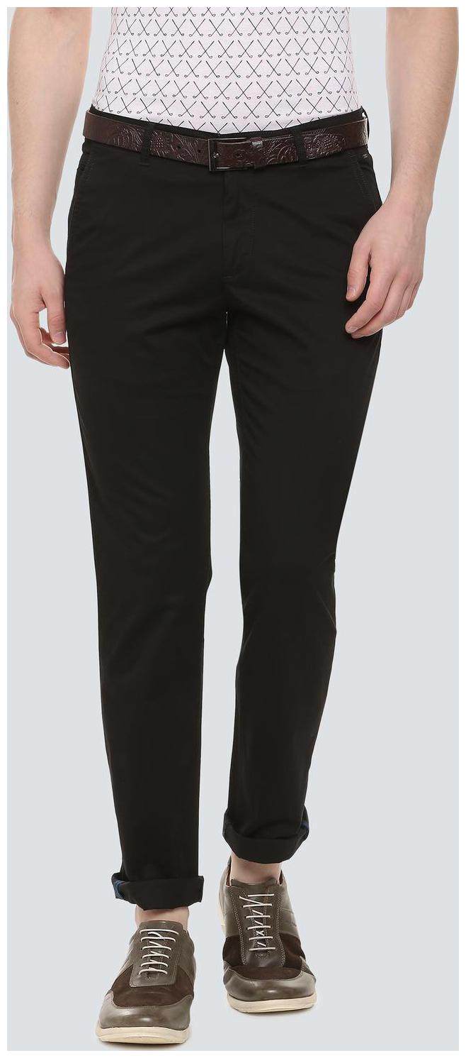 

Louis Philippe Men Black Solid Slim fit Regular trousers