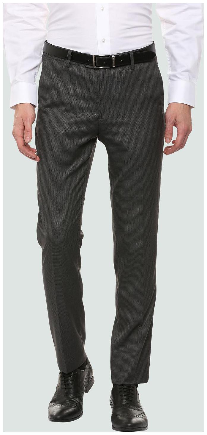 

Louis Philippe Men Textured Slim Fit Formal Trouser - Grey