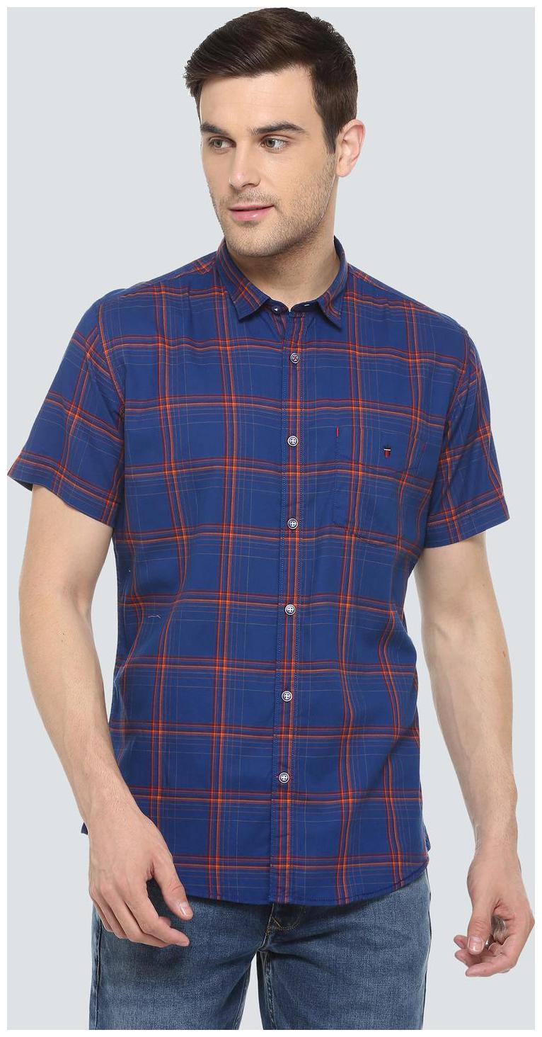 

Louis Philippe Men Blue Checked Slim Fit Casual Shirt