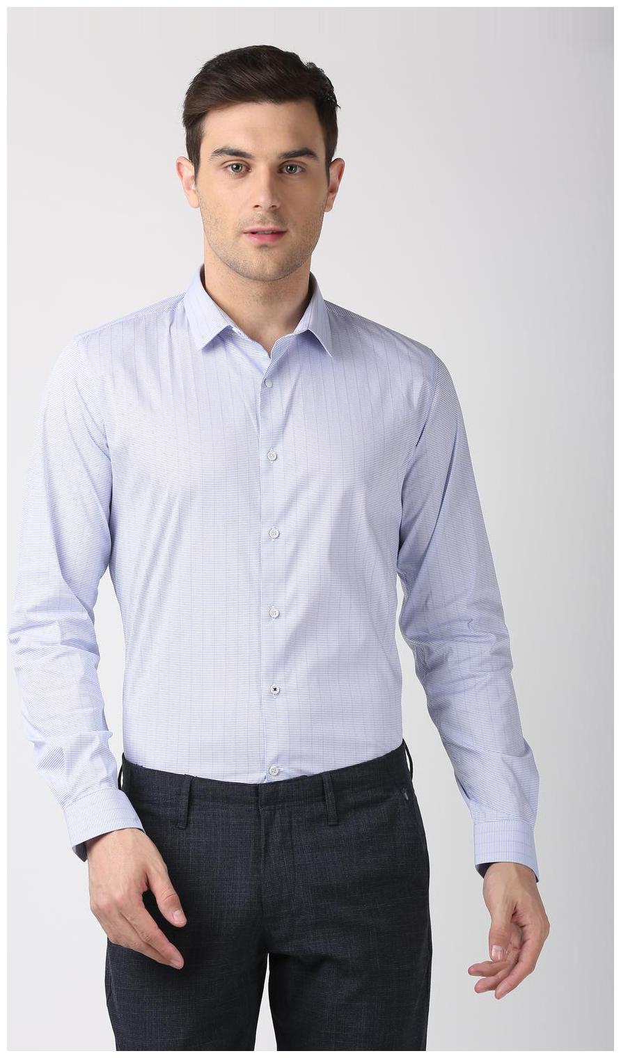 

Louis Philippe Men Super slim fit Formal Shirt - Blue