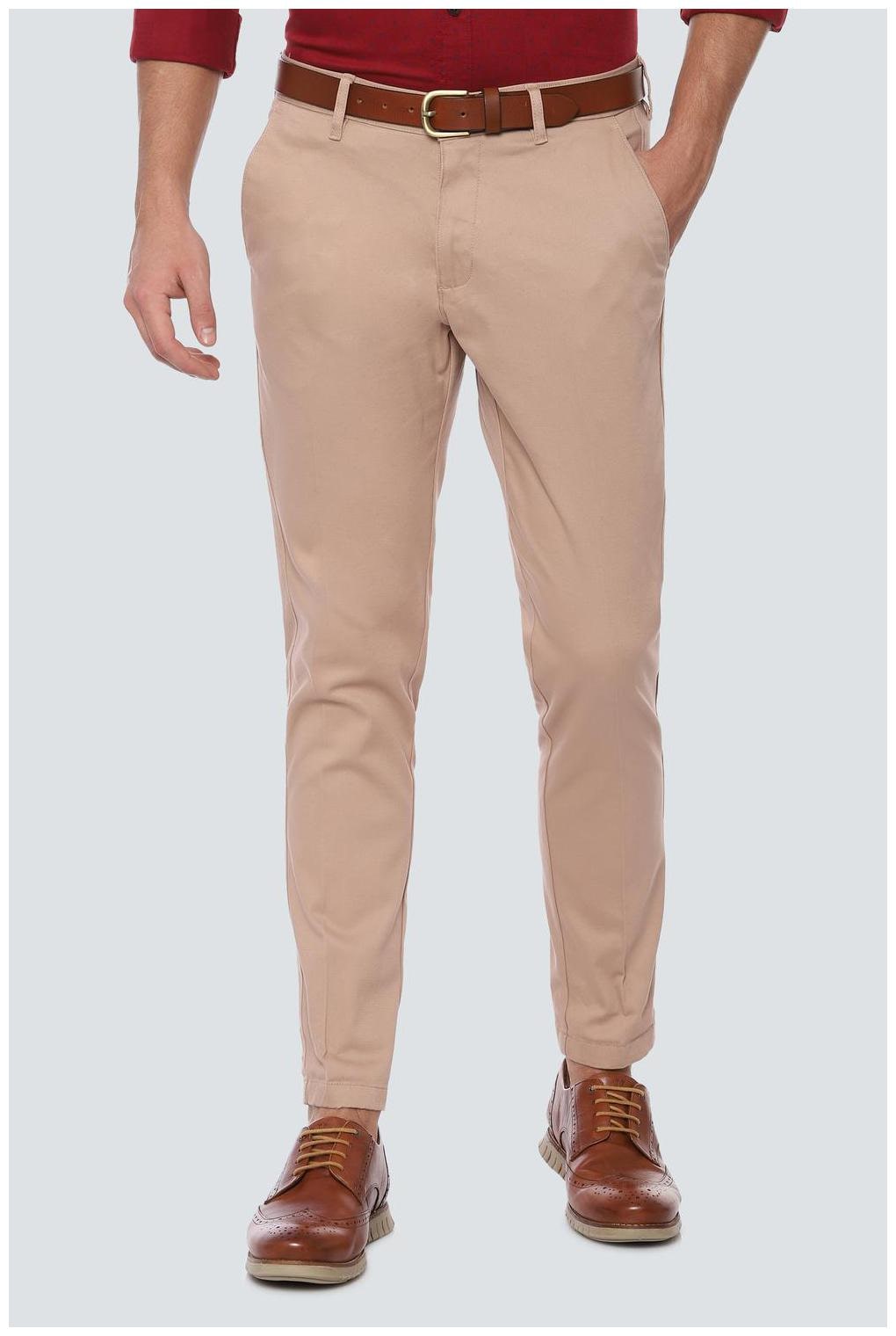 

Louis Philippe Men Beige Textured Slim fit Regular trousers