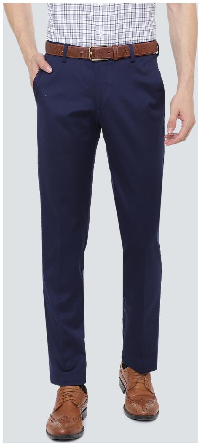 

Louis Philippe Men Solid Slim Fit Formal Trouser - Blue