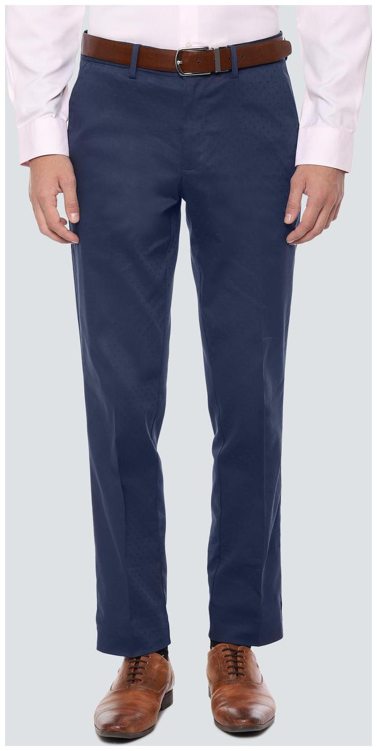 

Louis Philippe Men Textured Slim Fit Formal Trouser - Blue