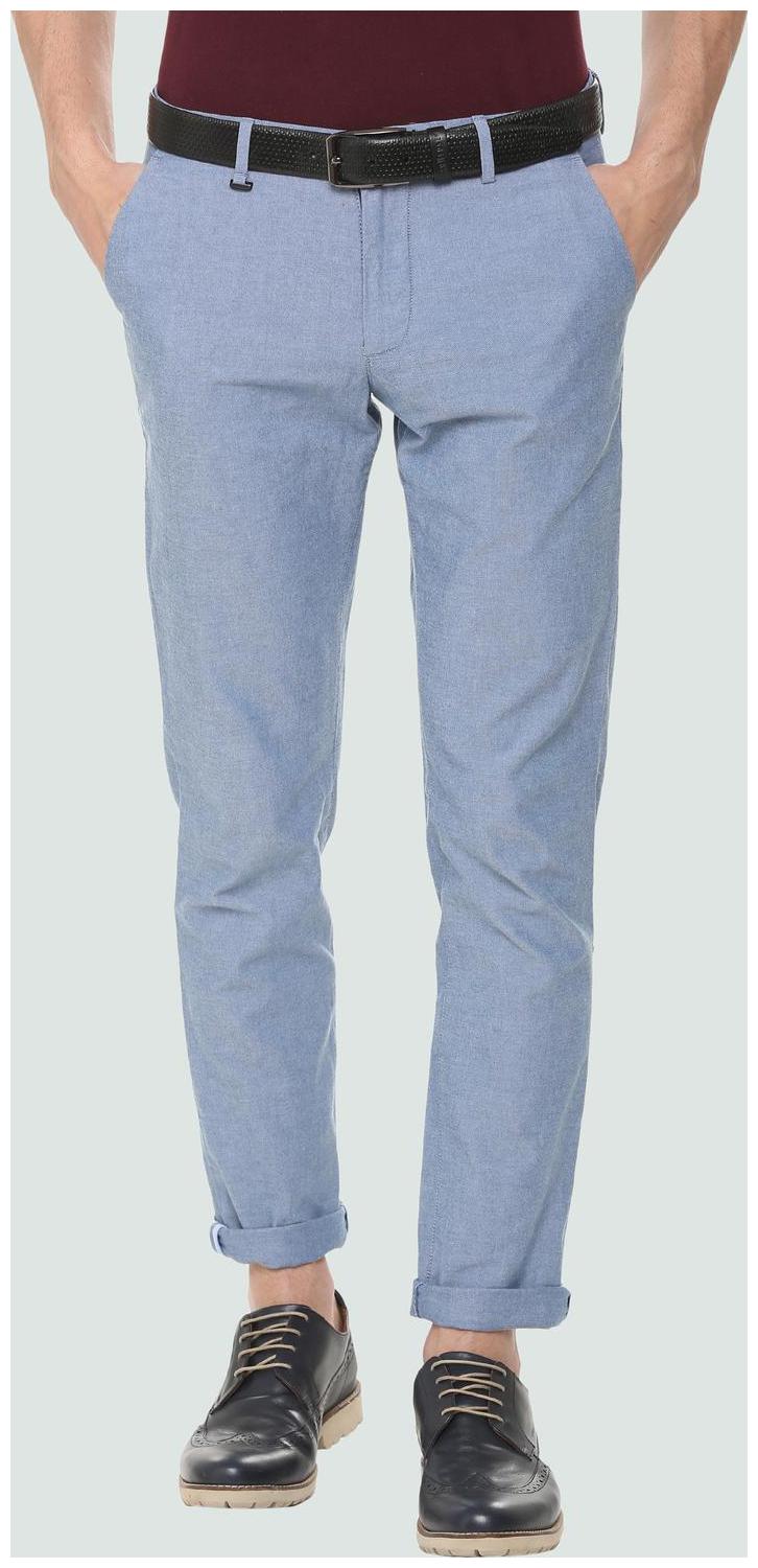 

Louis Philippe Men Blue Textured Slim fit Regular trousers