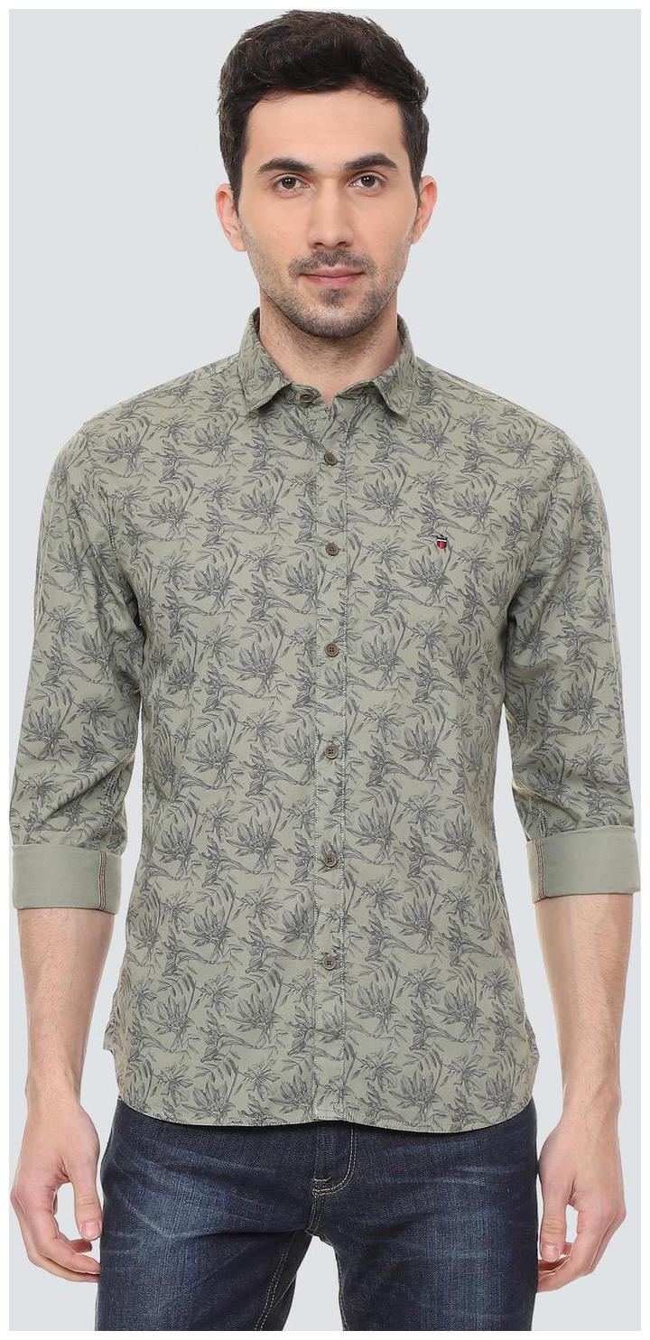 

Louis Philippe Men Grey Printed Super Slim Fit Casual Shirt