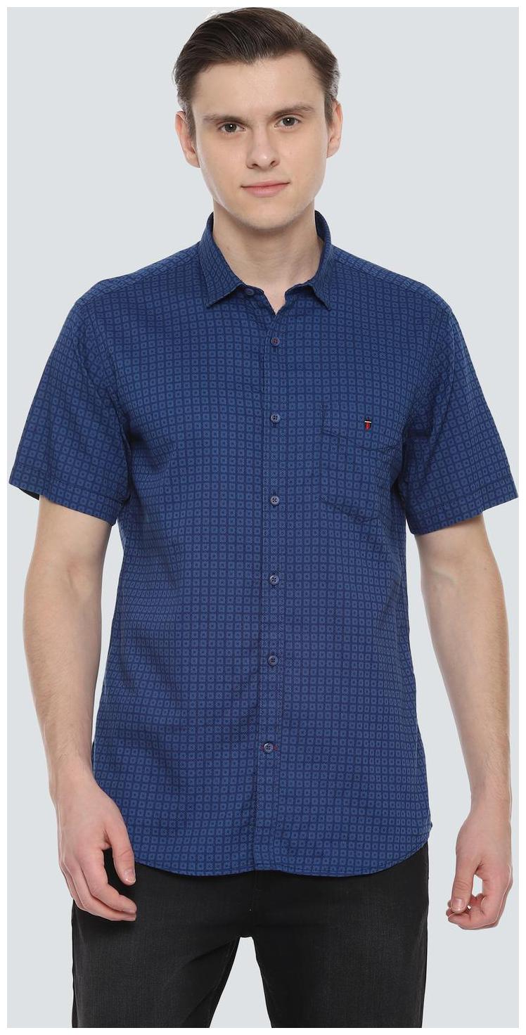 

Louis Philippe Men Blue Printed Slim Fit Casual Shirt