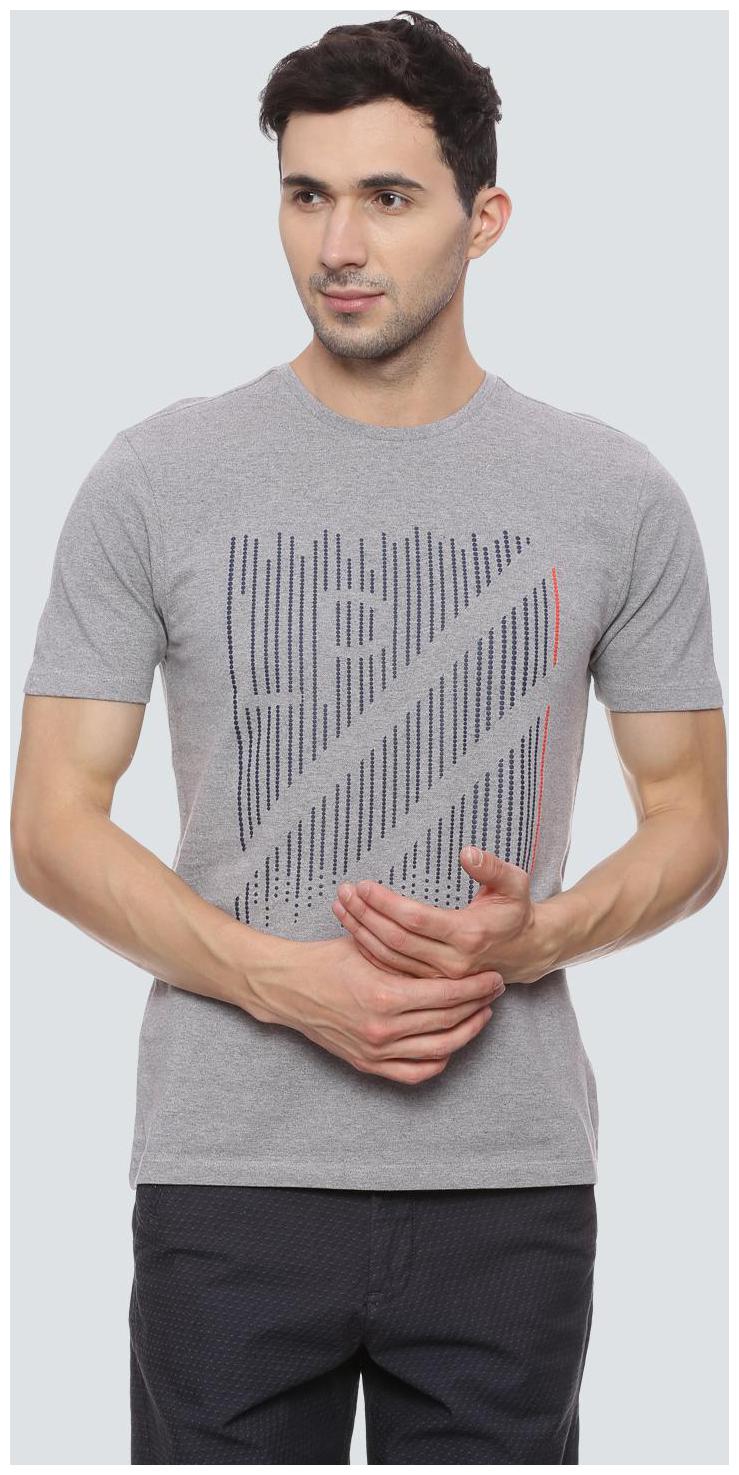 

Louis Philippe Men Grey Slim fit Cotton Round neck T-Shirt - Pack Of 1