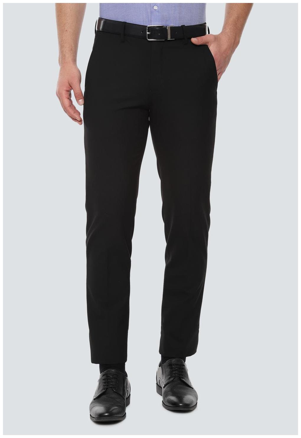 

Louis Philippe Men Solid Slim Fit Formal Trouser - Black