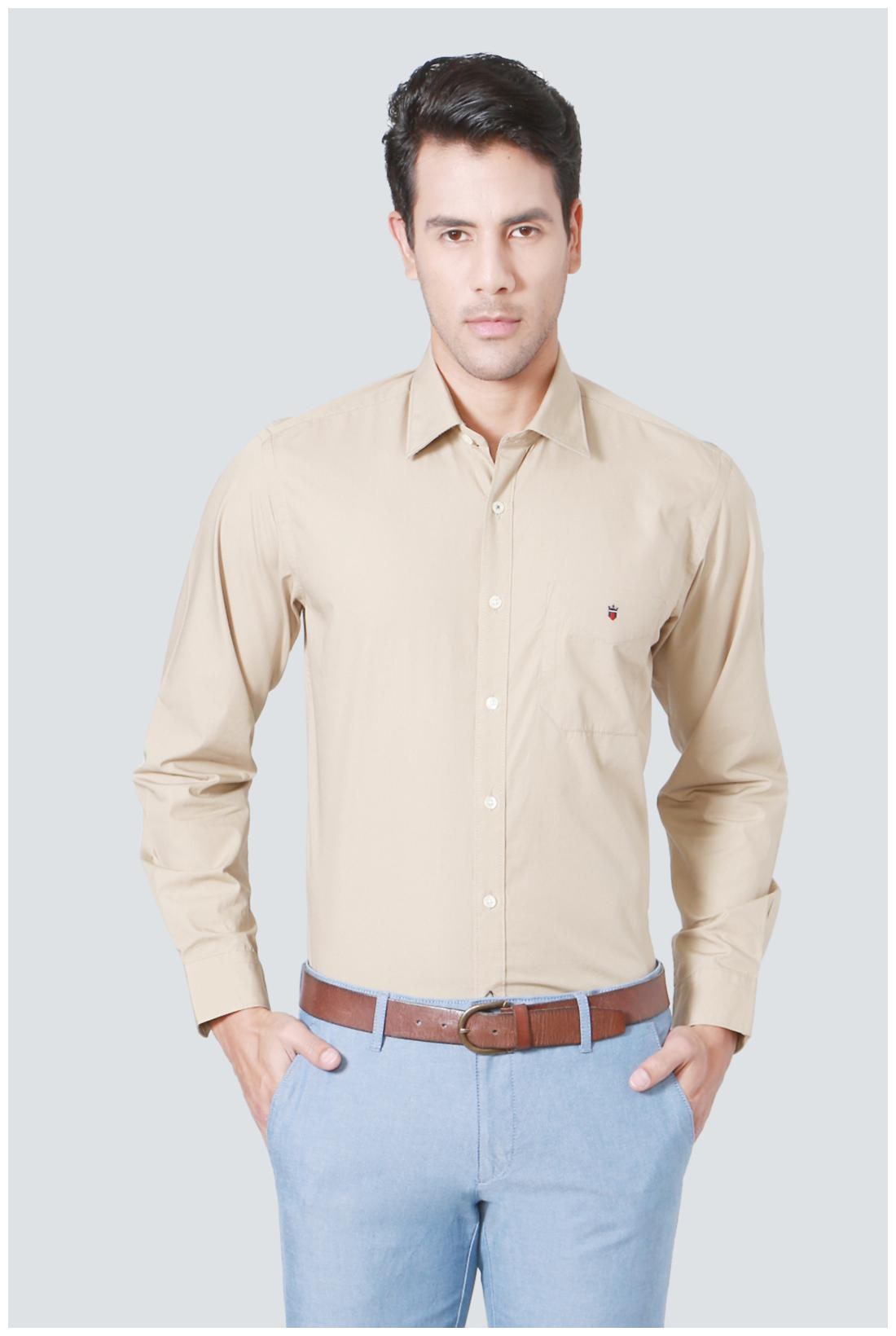 

Louis Philippe Men Slim fit Formal Shirt - Beige