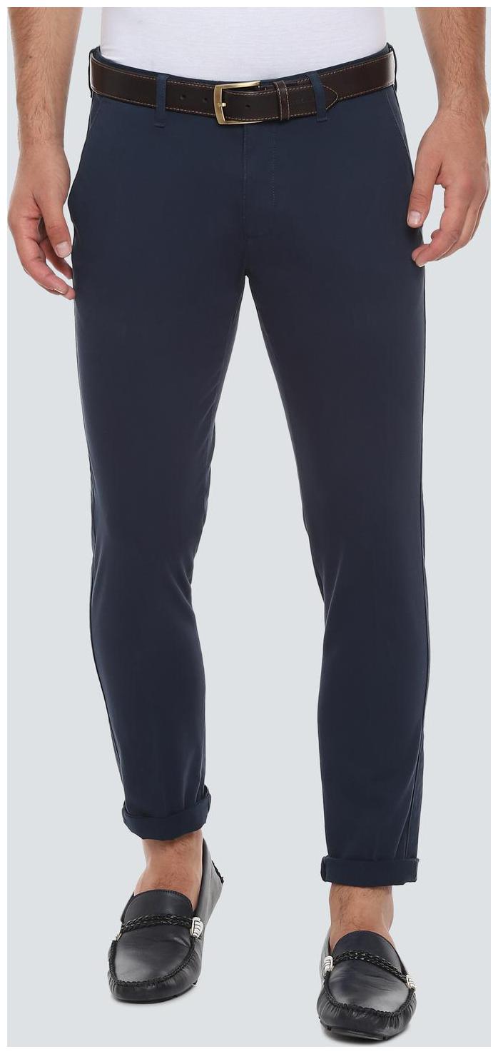 

Louis Philippe Men Blue Textured Slim fit Regular trousers