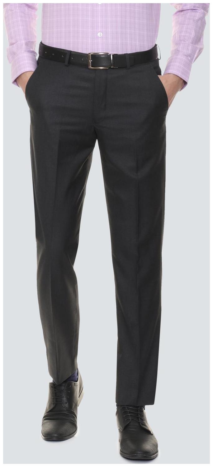 

Louis Philippe Men Textured Regular Fit Formal Trouser - Black