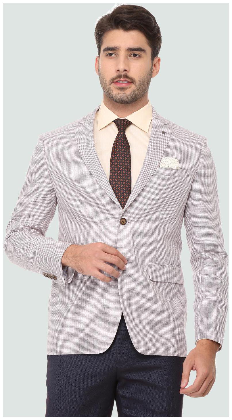 

Louis Philippe Men Grey Textured Slim fit Single Breasted Blazer
