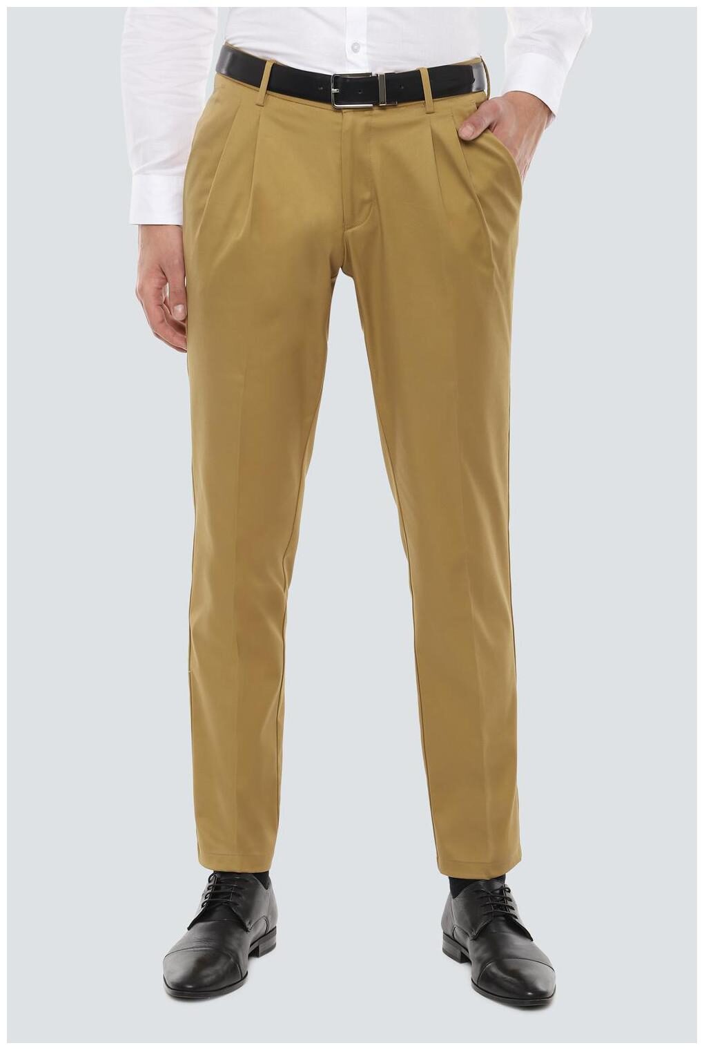 

Louis Philippe Men Solid Regular Fit Formal Trouser - Beige