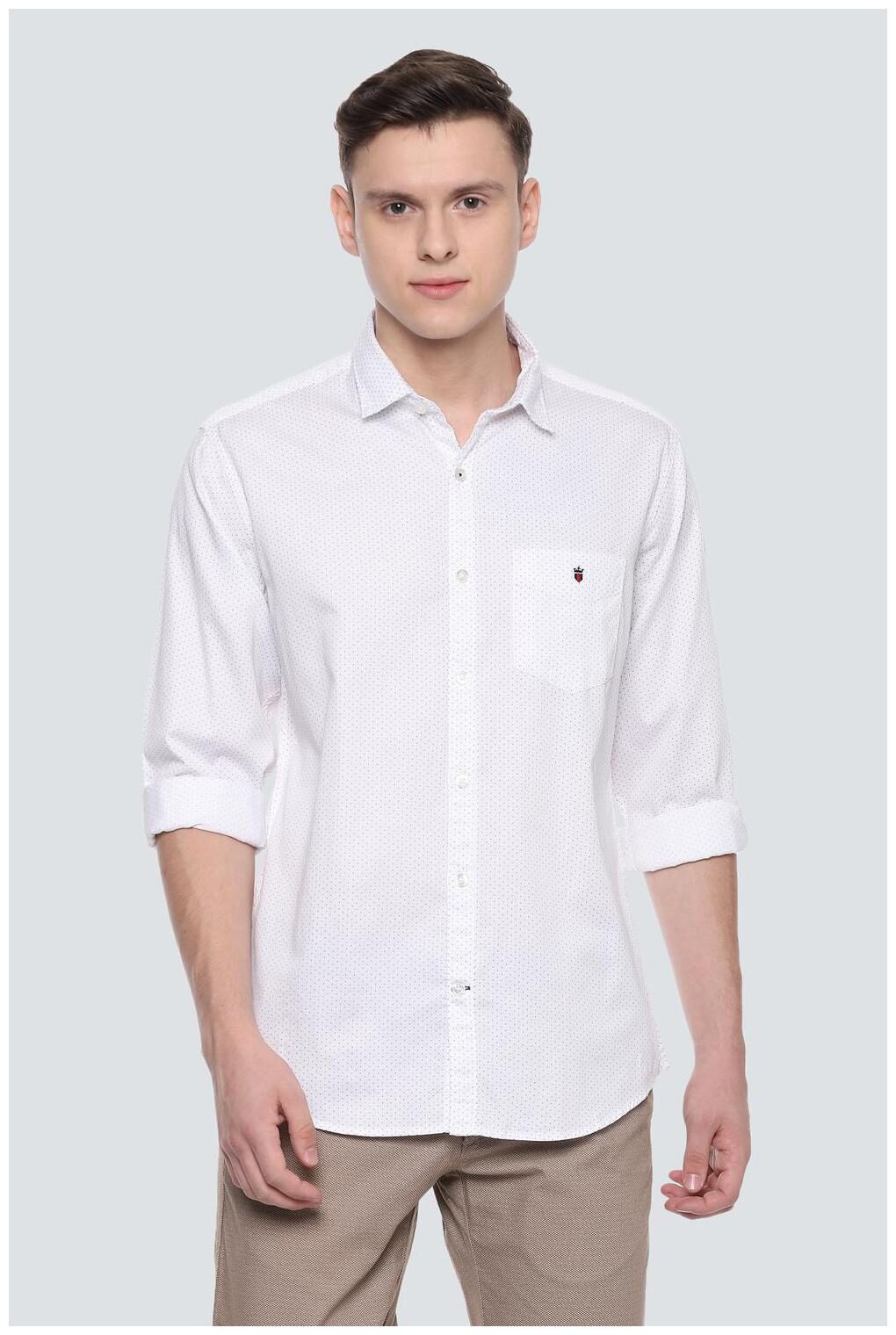 

Louis Philippe Men White Printed Slim Fit Casual Shirt