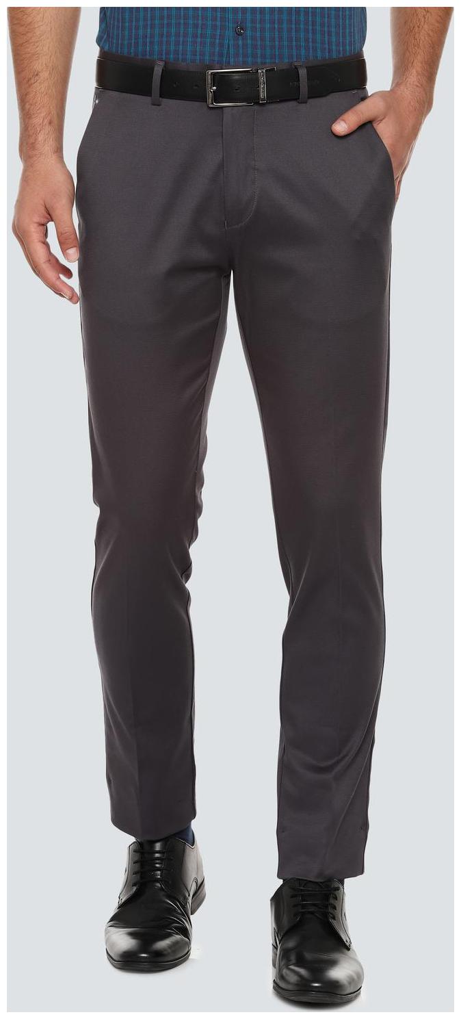 

Louis Philippe Men Solid Slim Fit Formal Trouser - Grey