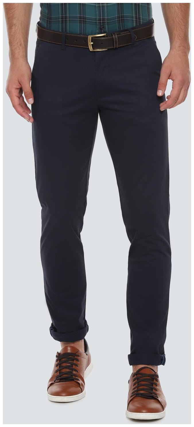 

Louis Philippe Men Blue Solid Slim fit Regular trousers