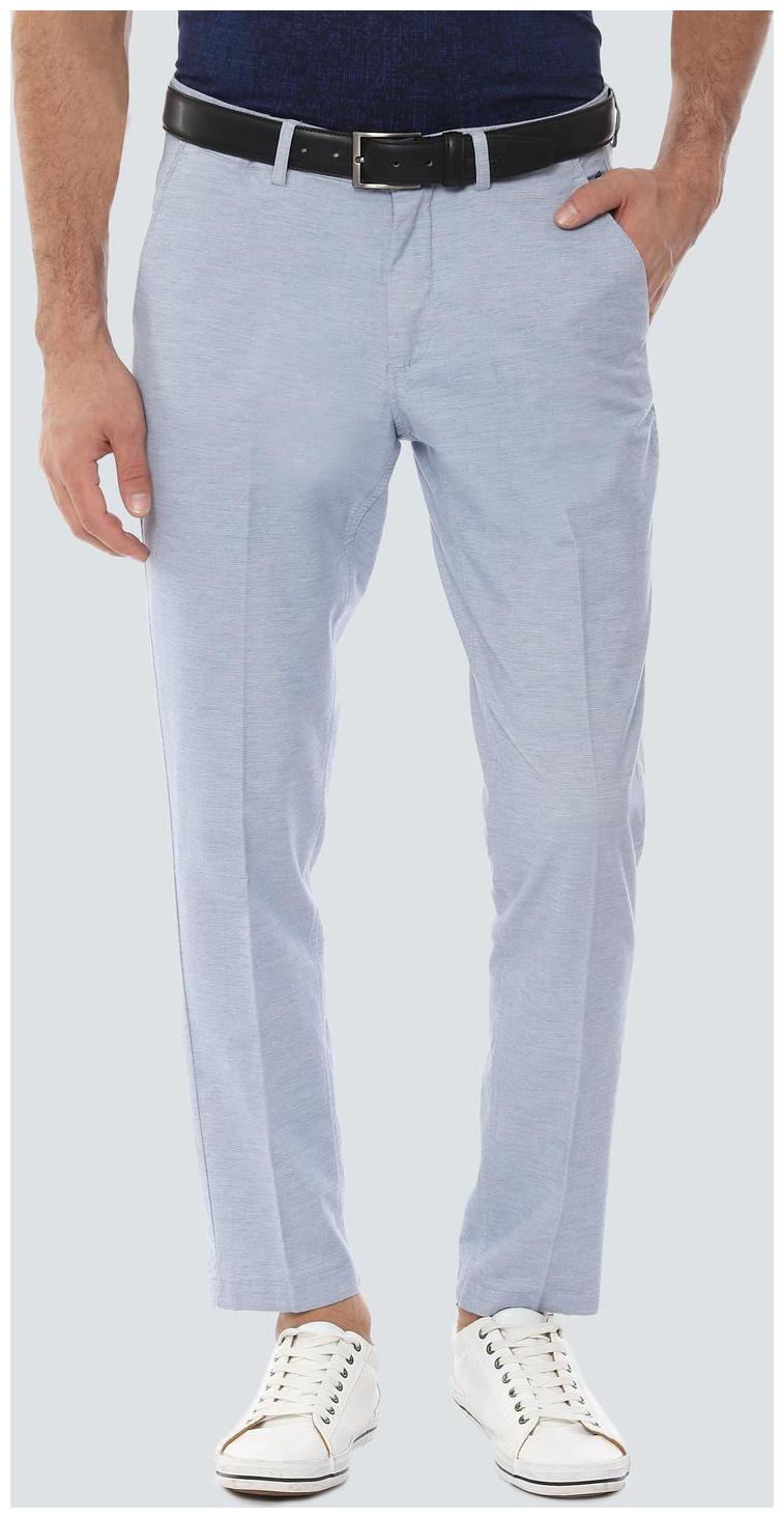 

Louis Philippe Men Blue Textured Regular fit Regular trousers