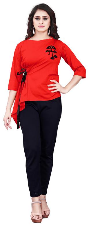 

Loywis Fashion Women Solid Regular top - Red