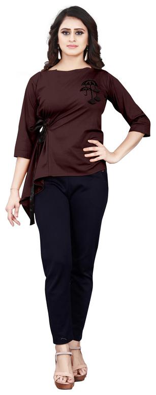 

Loywis Fashion Women Solid Regular top - Brown