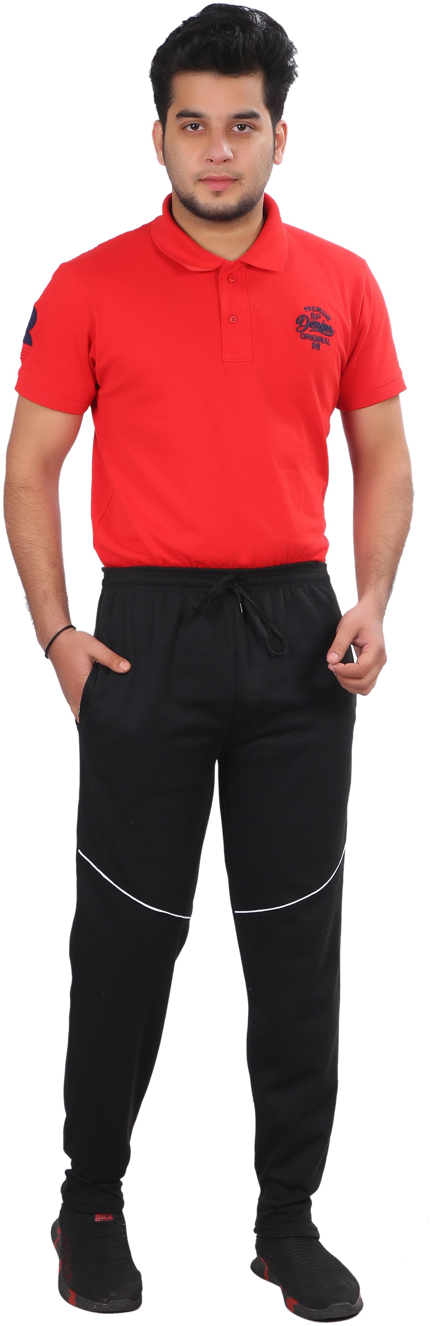 

LS SPORTS Men Black Solid Regular fit Track pants