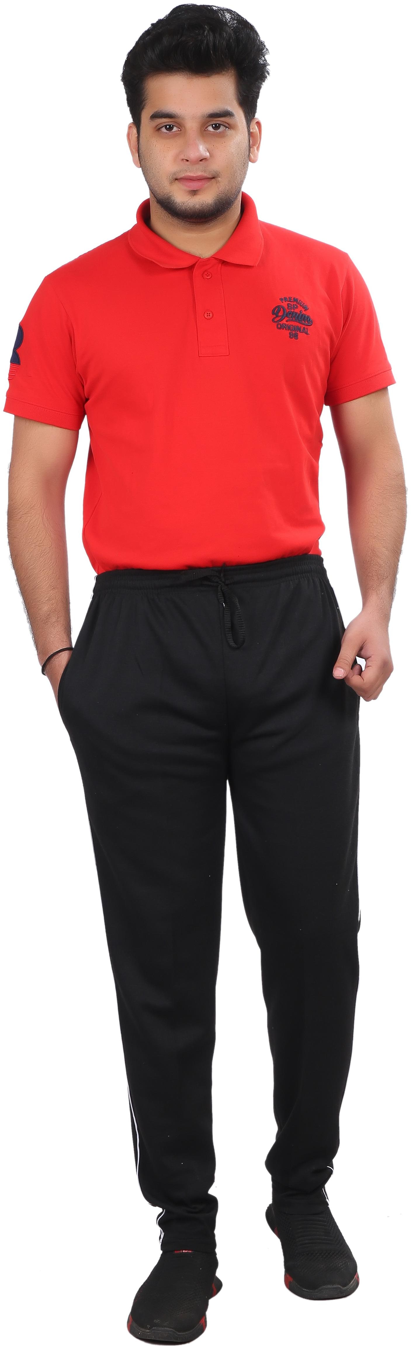 

LS SPORTS Men Black Solid Regular fit Track pants