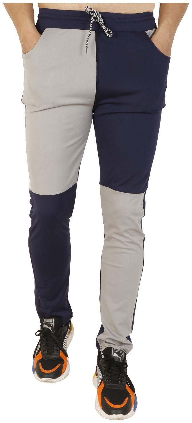

LS SPORTS Men Polyester Blend Colorblocked Grey Blue Track Pants