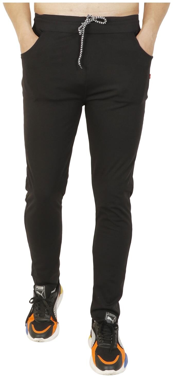 

LS SPORTS Men Black Solid Slim fit Track pants