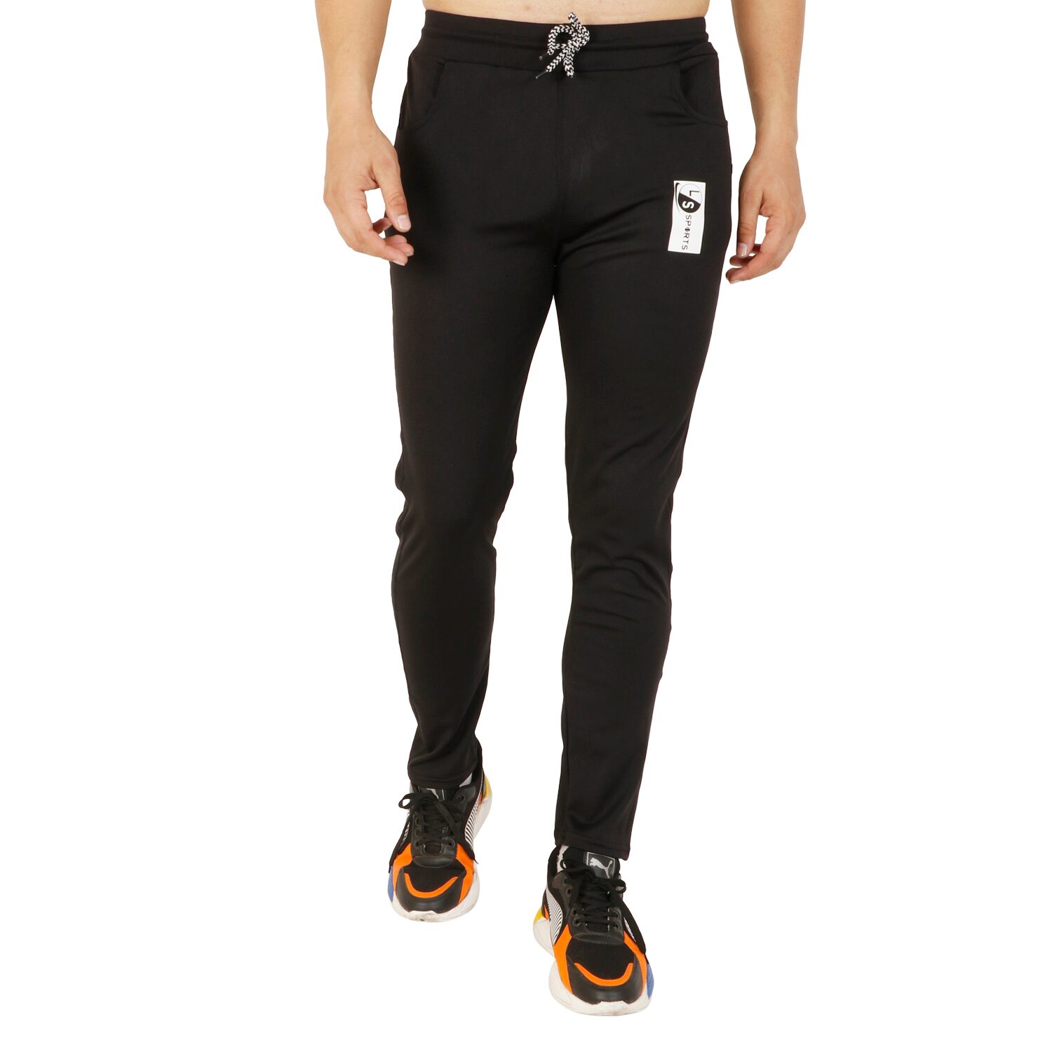

LS SPORTS Men Black Solid Slim fit Track pants