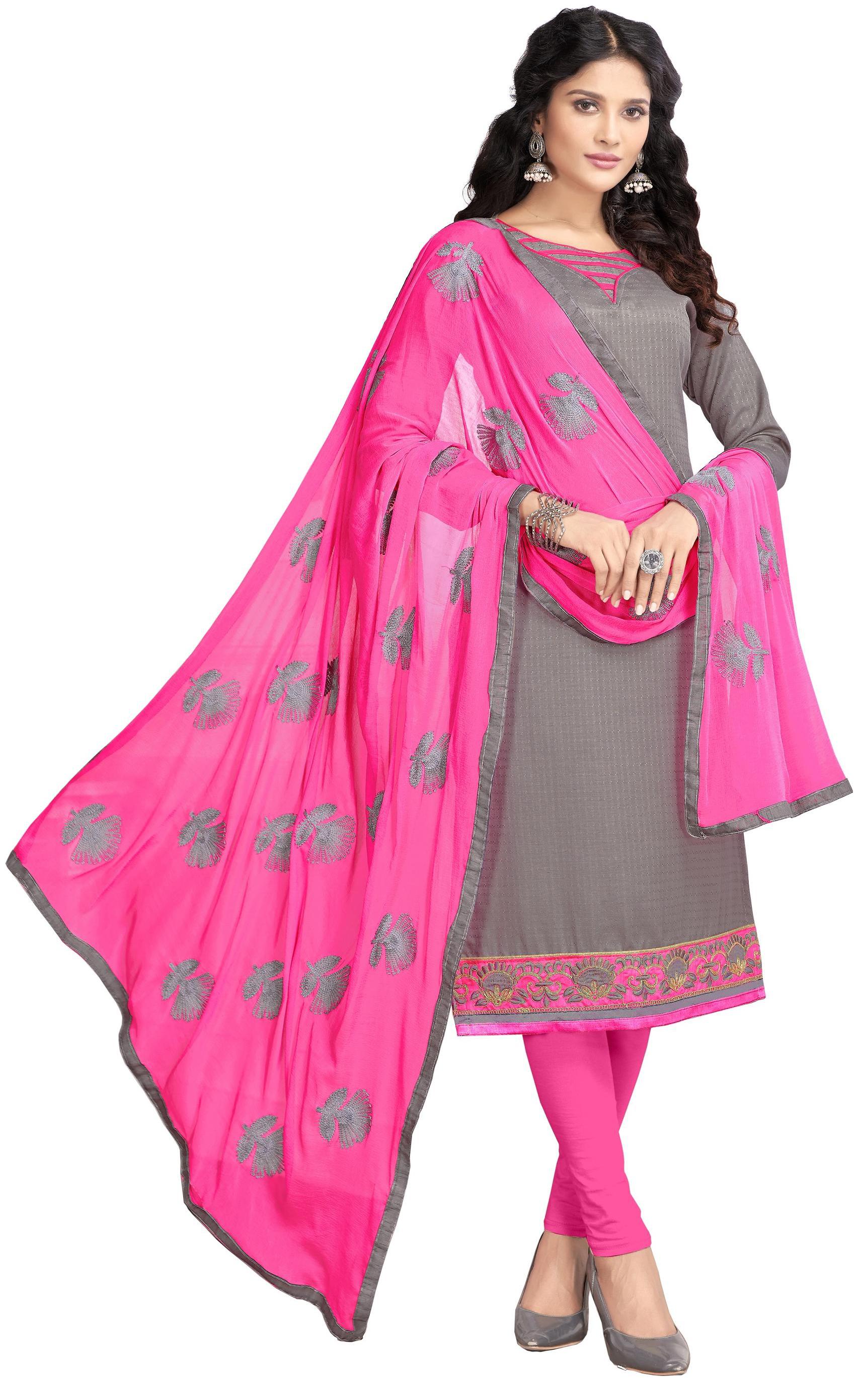 

Lumina Creation Cotton Embroidered Dress material