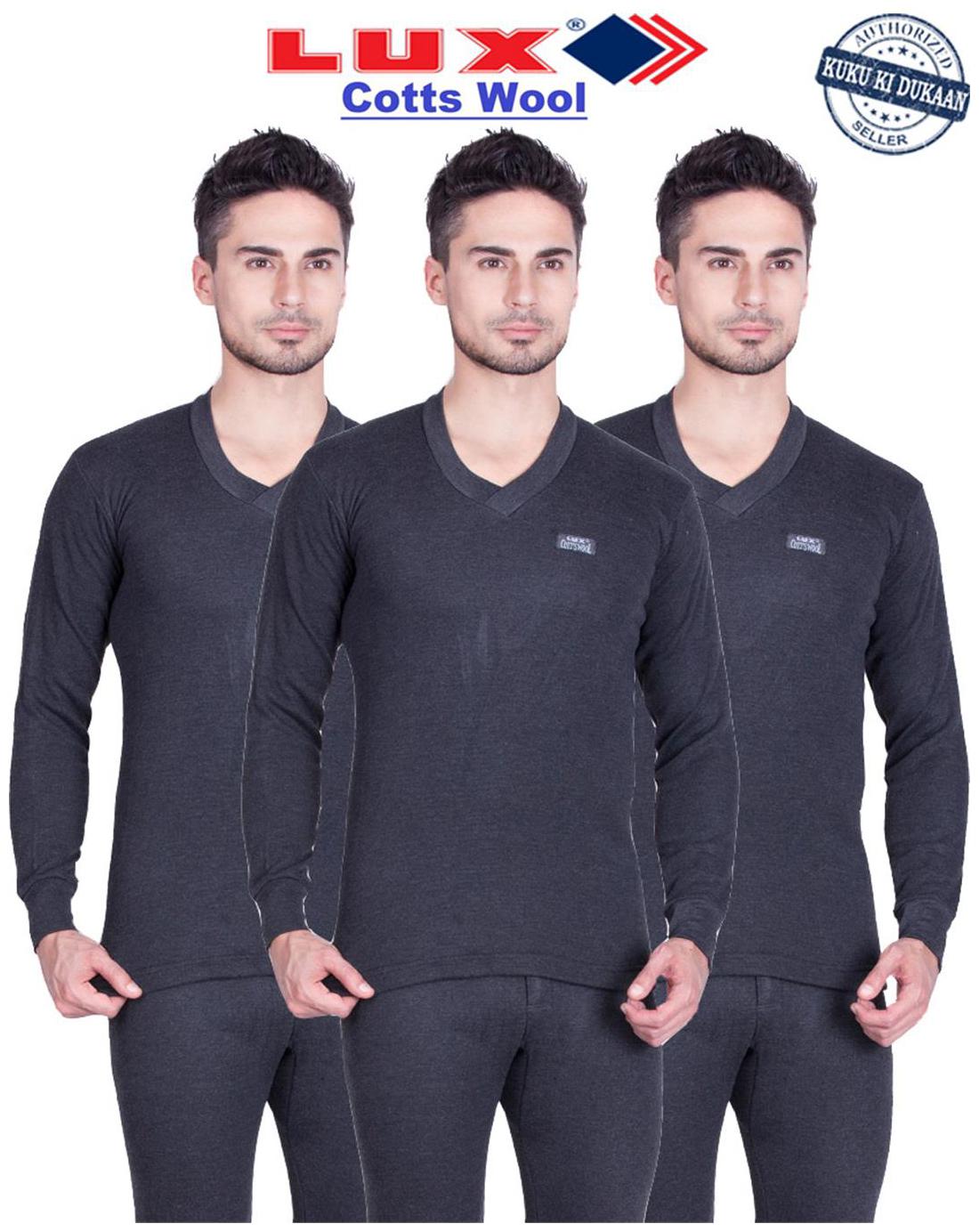 Buy Lux Men Cotton Thermal Top Black Online at Low Prices in India