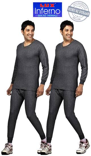 Lux Inferno Men Cotton Thermal Set - Grey