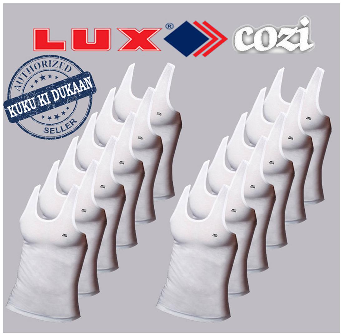 Lux Cozi RN White Cotton Vests Set Of 12