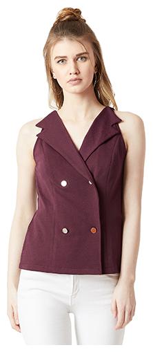 

Miss Chase Women Solid Regular top - Maroon
