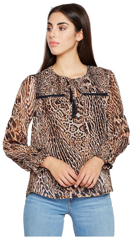 

OXOLLOXO Women Printed Regular top - Brown
