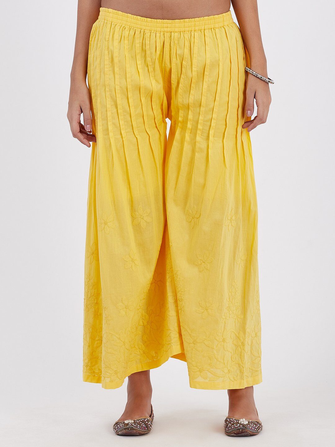 

Lyla Yellow Floral Flared Palazzo