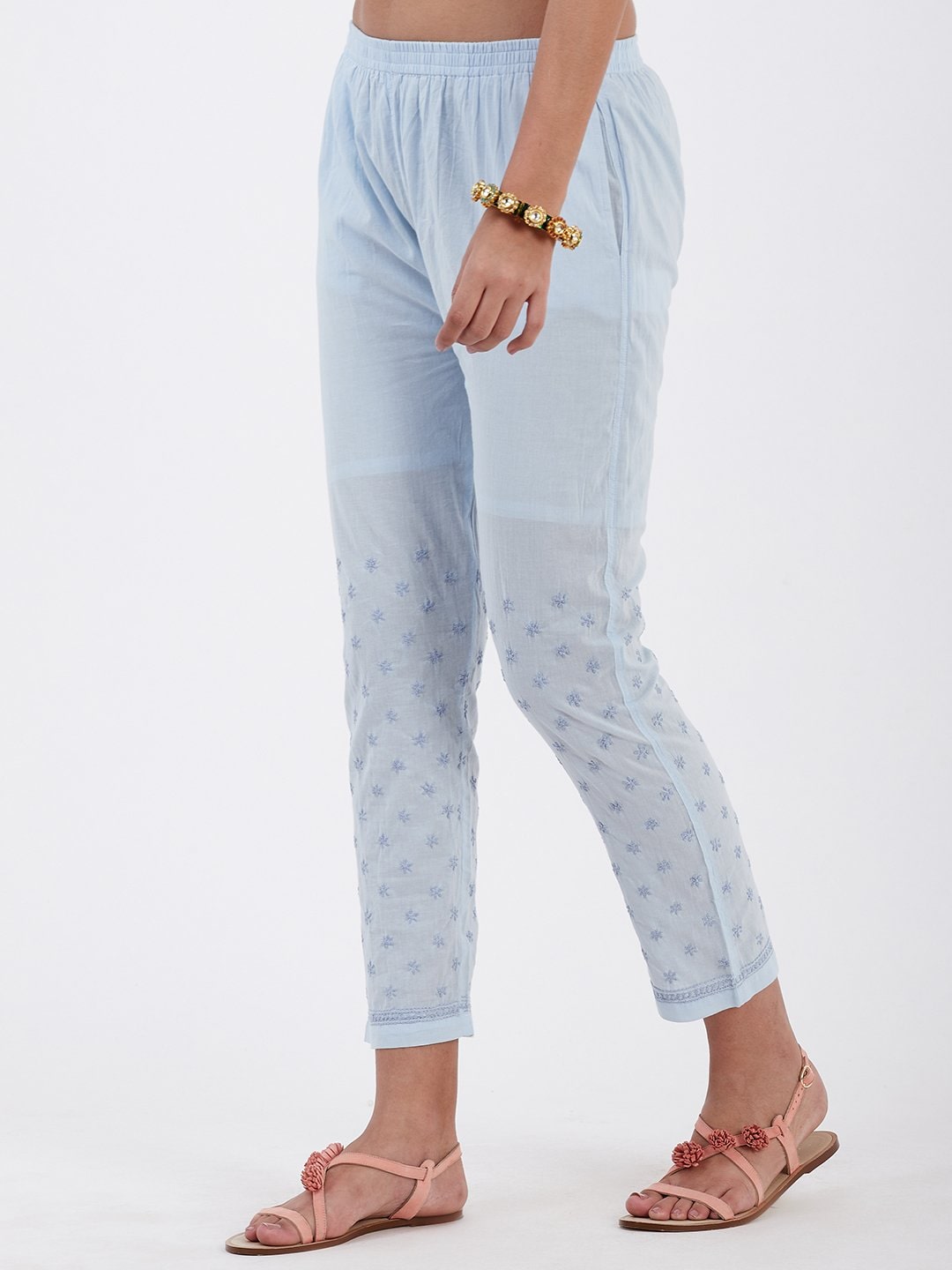 

Lyla Cotton Embroidered Blue Regular For Women