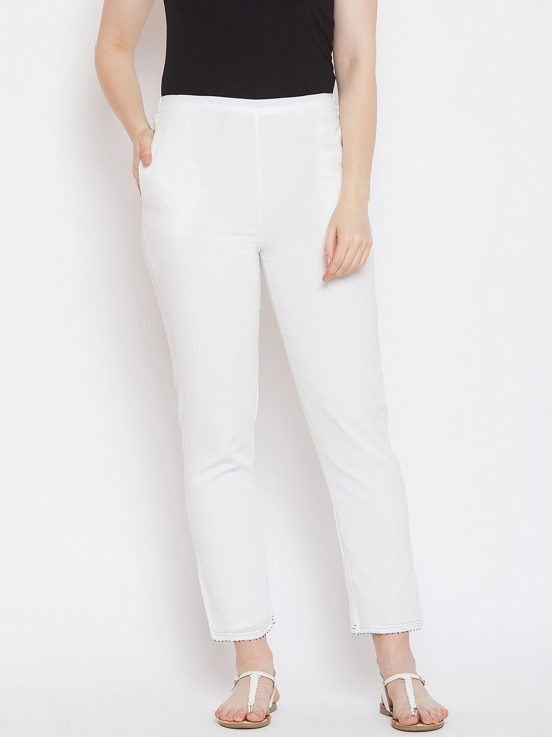 

Lyla Cotton Solid White Regular For Women