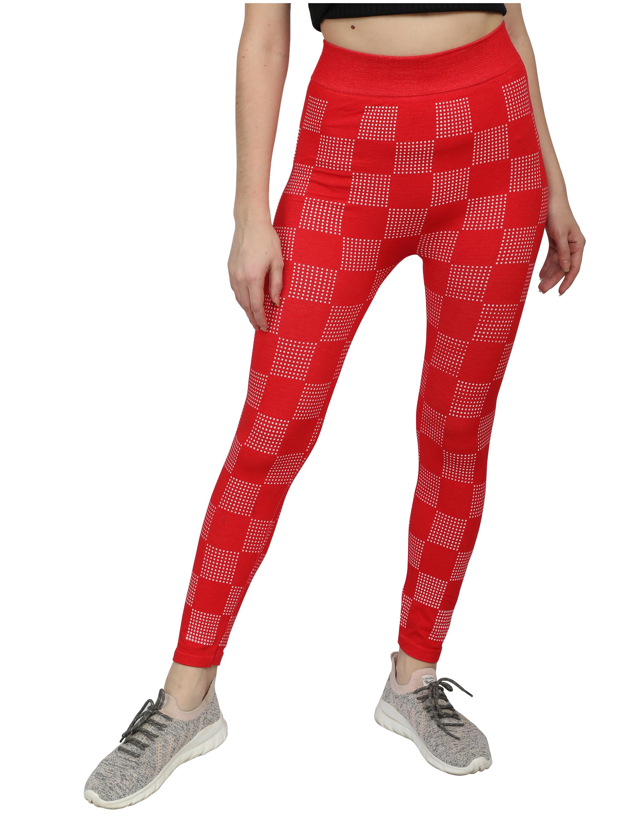 

M MODDY Cotton Red Color Jeggings For Women