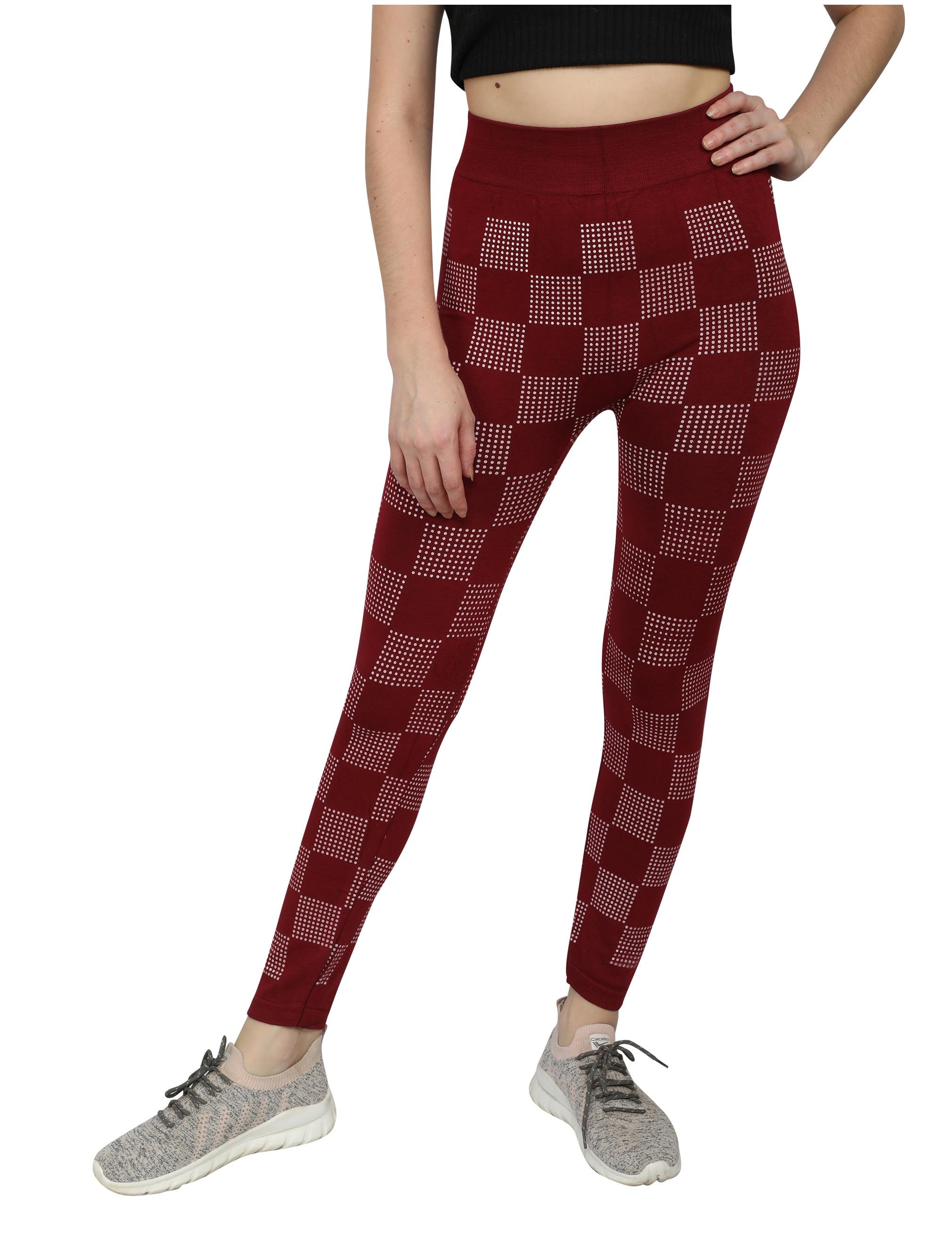 

M MODDY Cotton Maroon Color Jeggings For Women