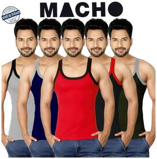 Macho -Sporto Assorted Cotton Vests Set of 5 (#111)