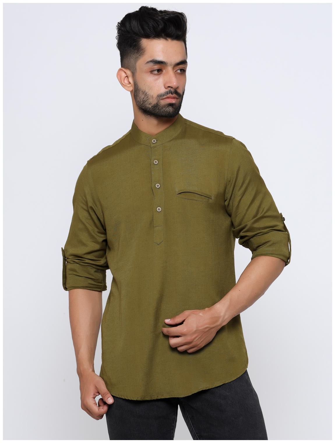 

MAD TEE Men Green Regular Fit Kurta